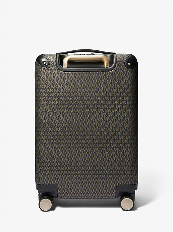 Michael Kors Metallic Logo Stripe Men Suitcases BLACK/GOLD | USAXYU2148