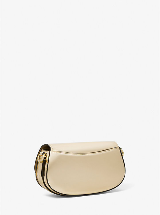 Michael Kors Mila Small Metallic Leather Women Crossbody Bag PALE GOLD | USAJPI1123