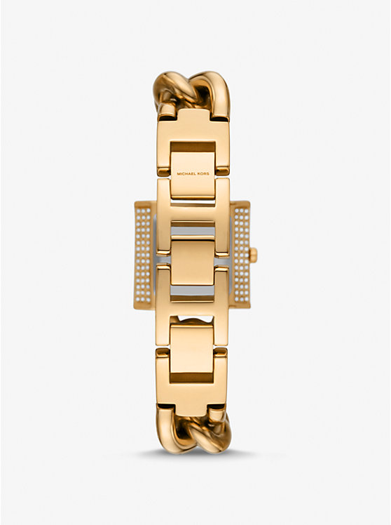 Michael Kors Mini Lock Pavé Gold-Tone Chain Women Watch GOLD | USAQMU1608