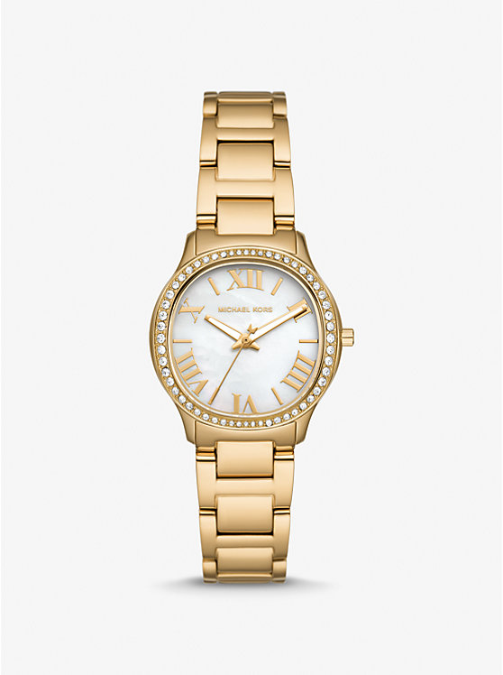 Michael Kors Mini Sage Pavé Gold-Tone Women Watch GOLD | USAEBO1610