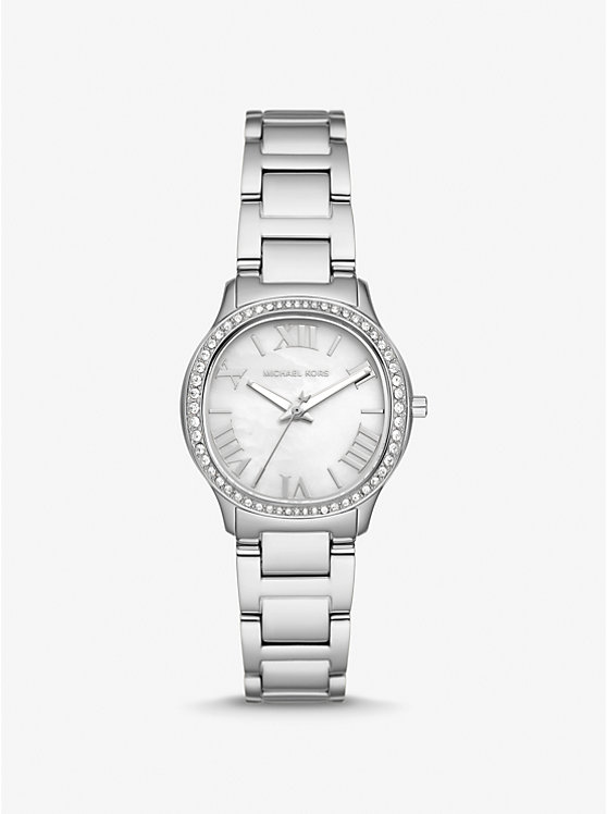 Michael Kors Mini Sage Pavé Silver-Tone Women Watch SILVER | USATCA1612