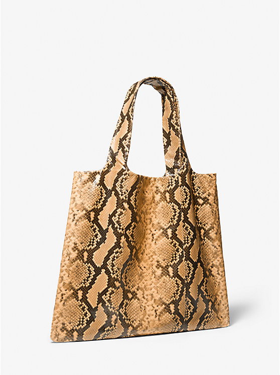 Michael Kors Monogramme Python Embossed Leather Women Tote Bag WHEAT | USAVRH1266