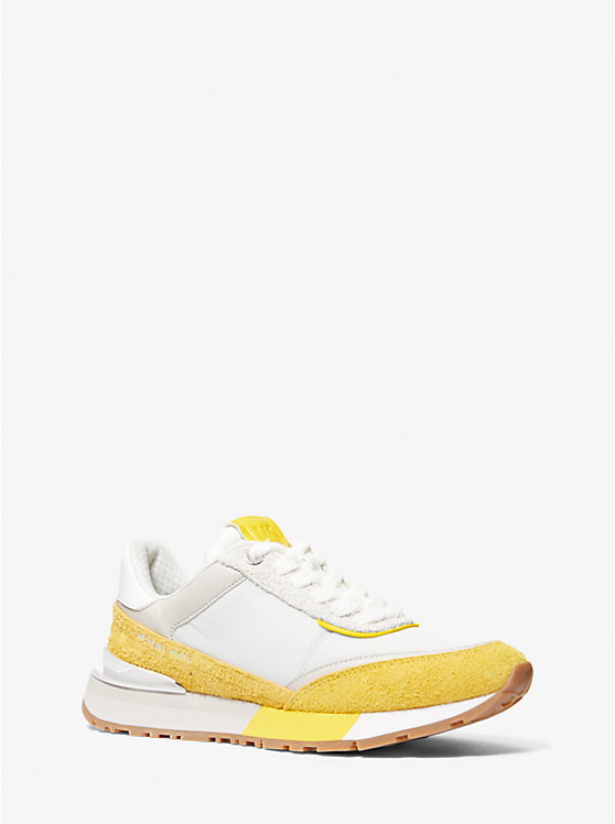 Michael Kors Nova Suede and Nylon Women Trainers Bright Dandelion Multi | USARVX2027