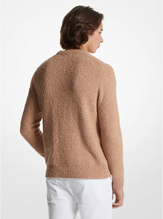 Michael Kors Organic Cotton Bouclé Men Sweater BUFF MELANGE | USAXYE2252