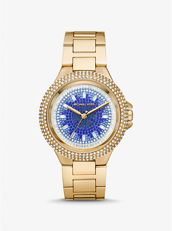 Michael Kors Oversized Camille Ombre Pavé Gold-Tone Women Watch GOLD | USAILF1615