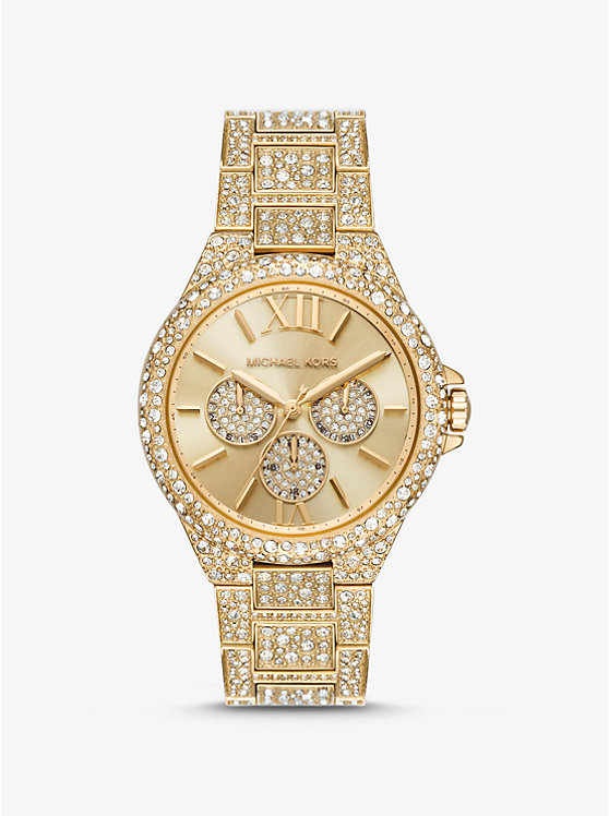 Michael Kors Oversized Camille Pavé Gold-Tone Women Watch GOLD | USAPJH1617