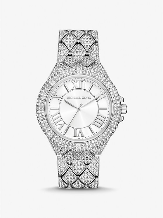 Michael Kors Oversized Camille Pavé Silver-Tone Women Watch SILVER | USADFL1620