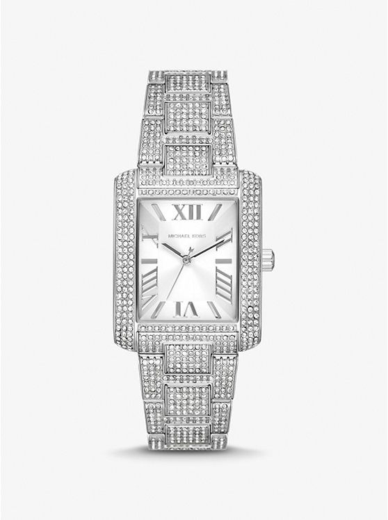 Michael Kors Oversized Emery Pavé Silver-Tone Women Watch SILVER | USAJPV1624