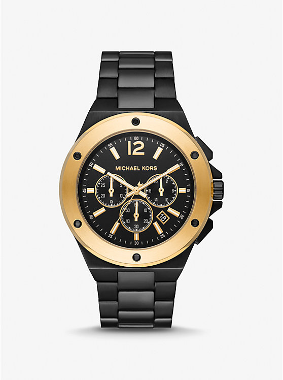 Michael Kors Oversized Lennox Two-Tone Men Watch BLACK | USADFE2063