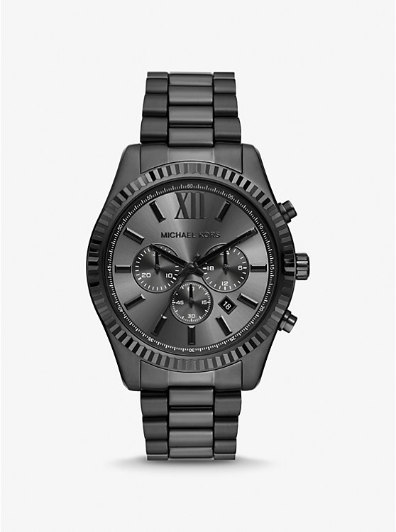 Michael Kors Oversized Lexington Black-Tone Men Watch BLACK | USASGR2064