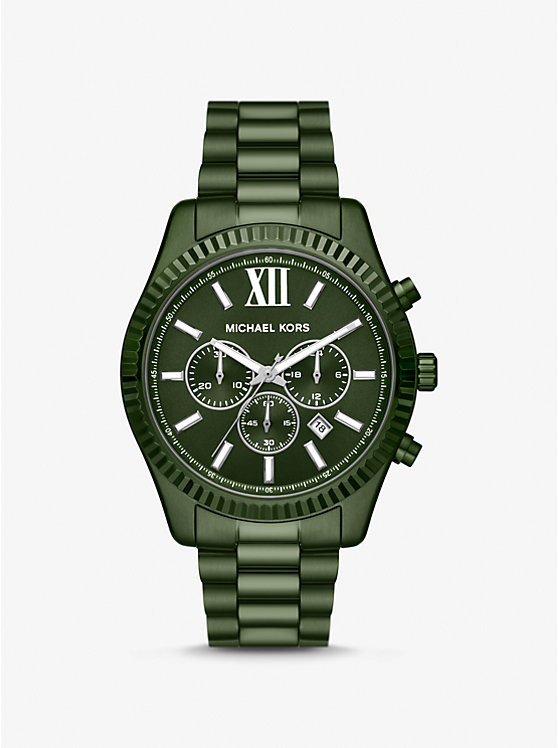 Michael Kors Oversized Lexington Green-Tone Men Watch OLIVE | USAPJY2066