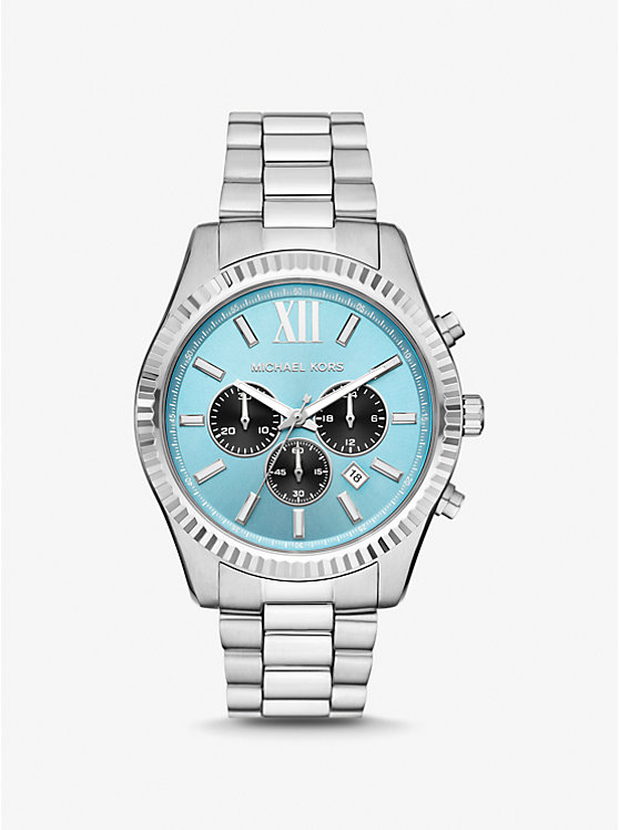 Michael Kors Oversized Lexington Silver-Tone Men Watch SILVER | USAOKU2067