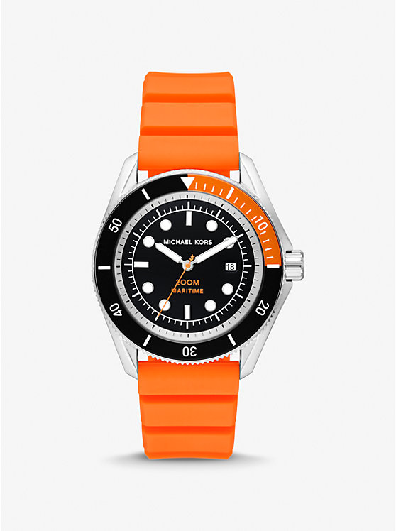 Michael Kors Oversized Maritime Silicone Men Watch ORANGE | USAEBD2073