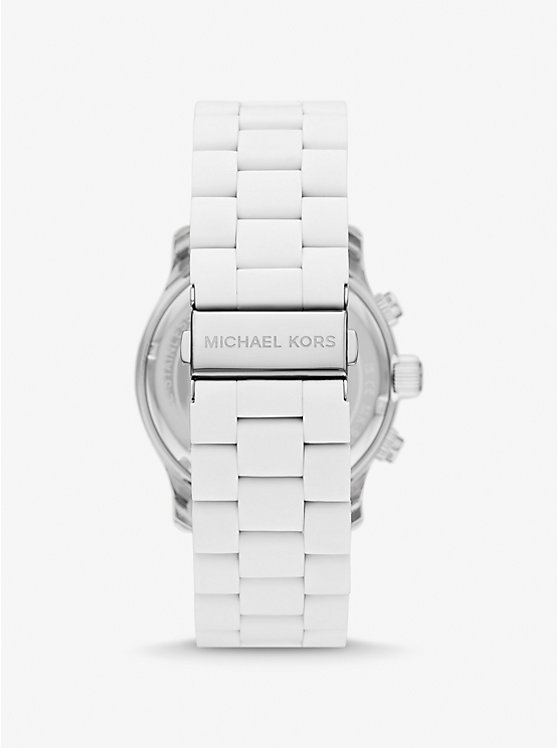 Michael Kors Oversized Runway White-Tone Women Watch WHITE | USANWU1635