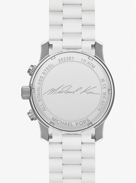 Michael Kors Oversized Runway White-Tone Women Watch WHITE | USANWU1635