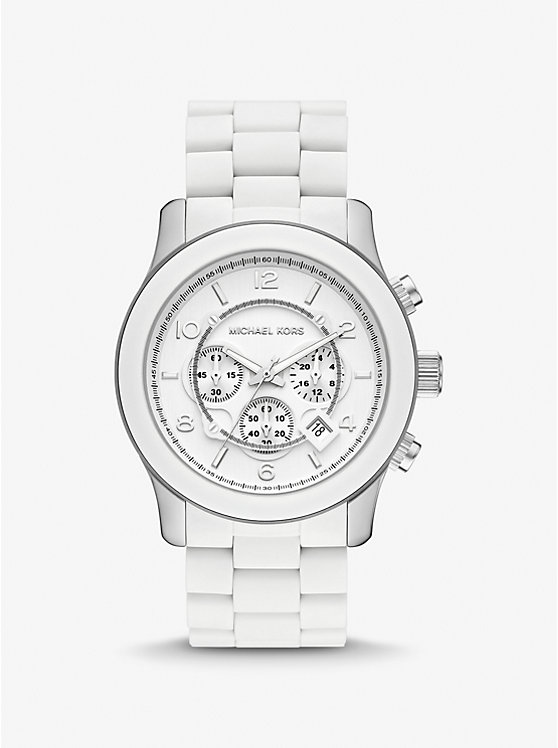 Michael Kors Oversized Runway White-Tone Women Watch WHITE | USANWU1635