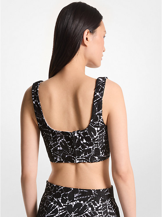 Michael Kors Palm Lace Bralette Women Tops BLACK | USAFDB1490