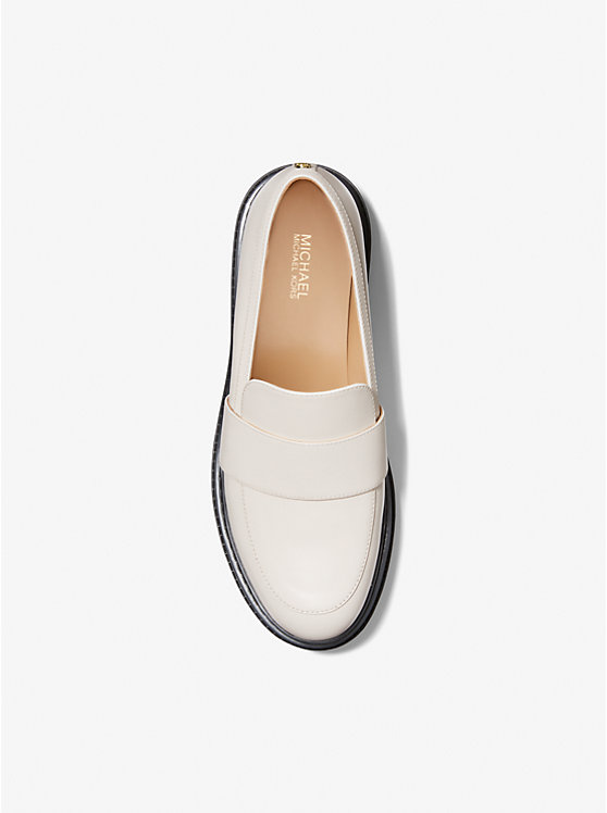 Michael Kors Parker Leather Women Loafers LT CREAM | USAQME1712