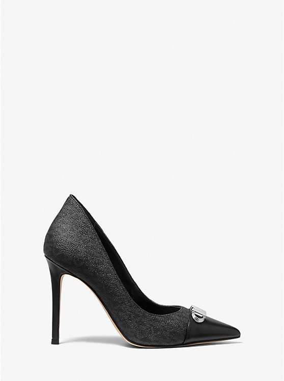 Michael Kors Parker Logo Women Pumps BLACK | USAAHJ1753