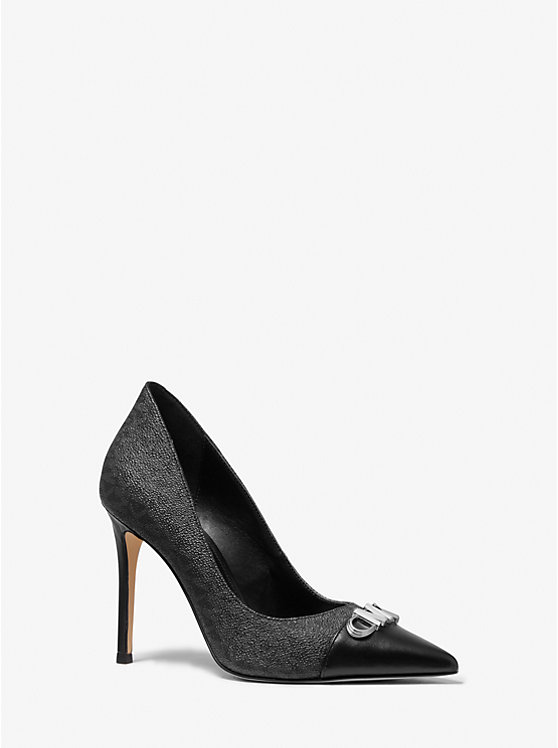 Michael Kors Parker Logo Women Pumps BLACK | USAAHJ1753