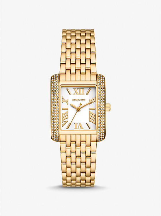 Michael Kors Petite Emery Pavé Gold-Tone Women Watch GOLD | USASGZ1648