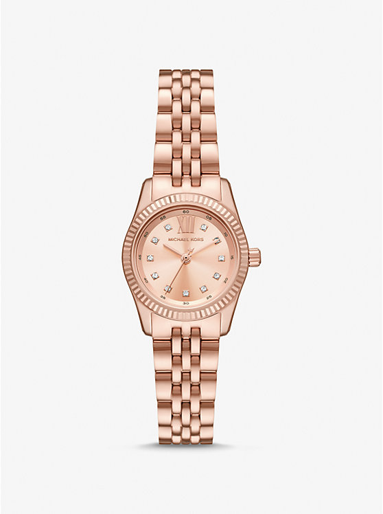 Michael Kors Petite Lexington Pavé Rose Gold-Tone Women Watch ROSE GOLD | USAUZN1653