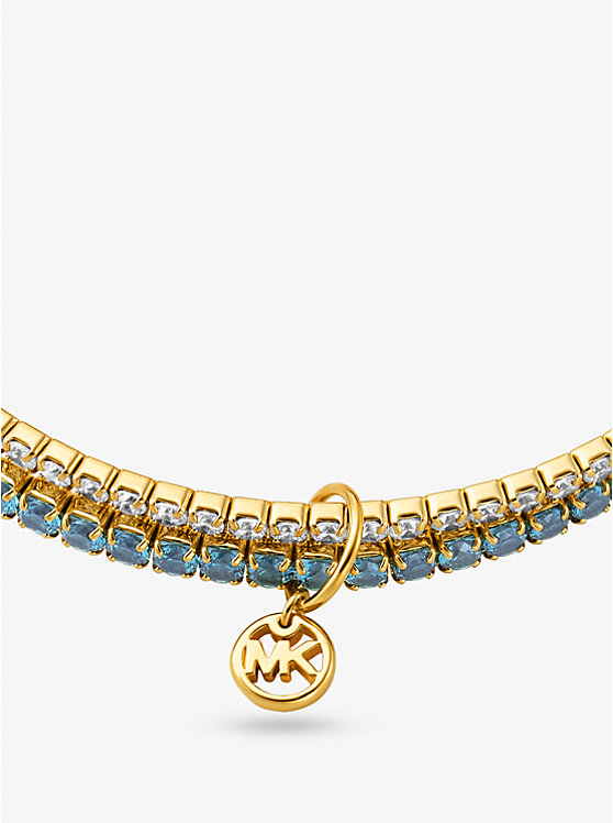 Michael Kors Precious Metal-Plated Brass Double Wrap Tennis Women Bracelet TURQUOISE | USAXYR1524