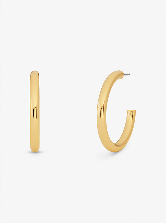 Michael Kors Precious Metal-Plated Brass Small Hoop Women Earrings GOLD | USAPJM1546