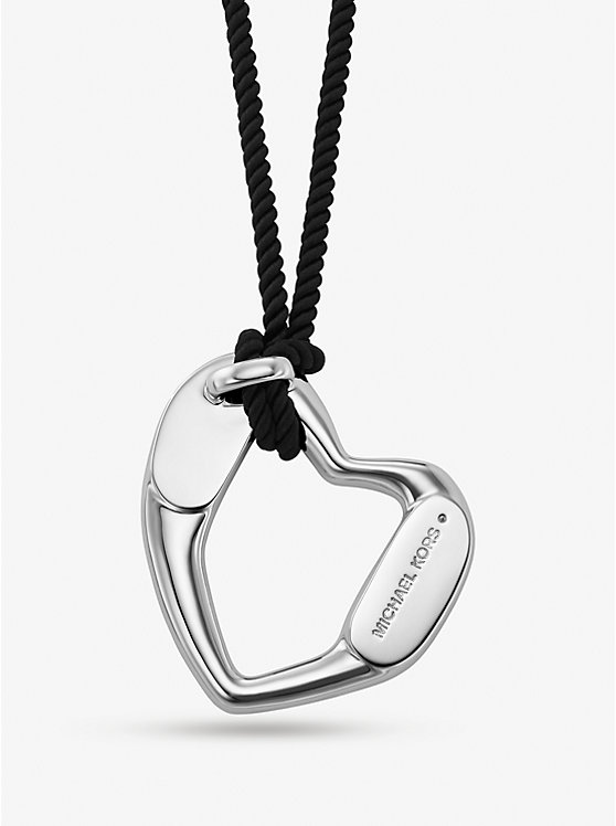 Michael Kors Precious Metal-Plated Brass Heart Women Necklace SILVER | USAUZG1562