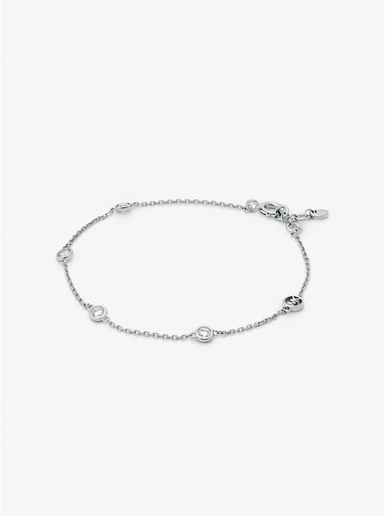 Michael Kors Precious Metal-Plated Sterling Silver Cubic Zirconia Women Bracelet SILVER | USAMQP1530