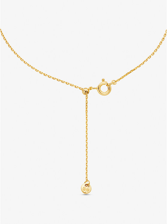 Michael Kors Precious Metal-Plated Sterling Silver Cubic Zirconia Women Necklace GOLD | USASGZ1567