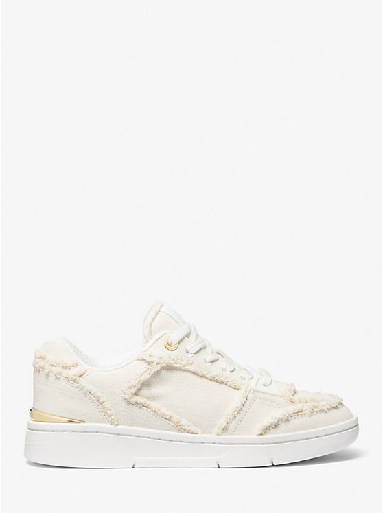 Michael Kors Rebel Frayed Denim Women Sneakers OPTIC WHITE | USACTV2002