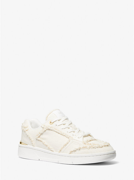 Michael Kors Rebel Frayed Denim Women Sneakers OPTIC WHITE | USACTV2002