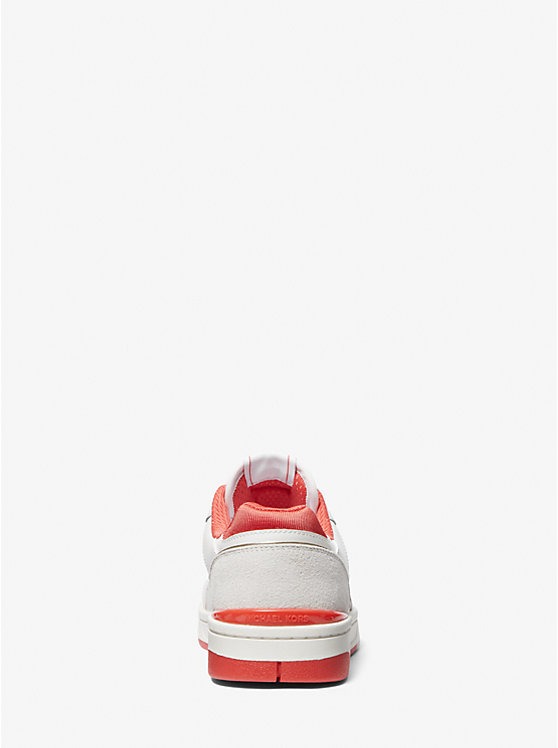 Michael Kors Rebel Leather Women Sneakers SPICED CORAL MULTI | USAXYB2003