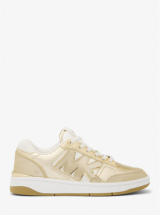 Michael Kors Rebel Metallic Leather Women Sneakers PALE GOLD | USAKOM2006