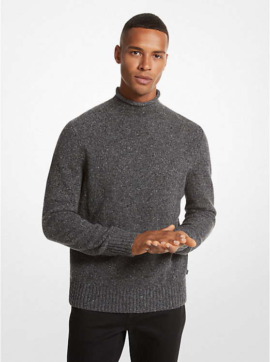 Michael Kors Recycled Wool Blend Roll-Neck Men Sweater ASH | USABEY2255