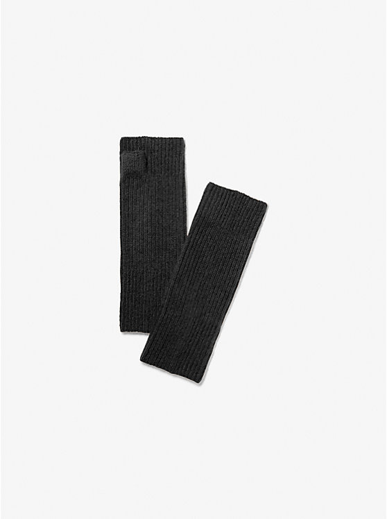 Michael Kors Ribbed Cashmere Fingerless Women Gloves BLACK | USAJPZ1000