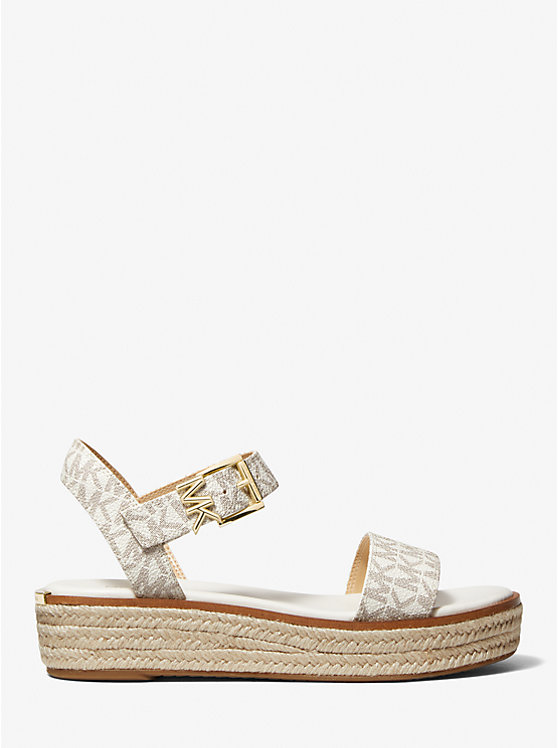 Michael Kors Richie Logo Platform Espadrille Women Sandals VANILLA | USANWC1947