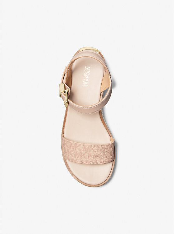 Michael Kors Richie Smooth and Logo Platform Espadrille Women Sandals BALLET | USACTN1950