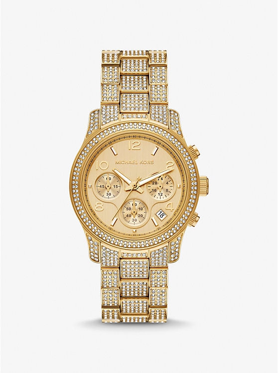 Michael Kors Runway Pavé Gold-Tone Women Watch GOLD | USAWNY1661