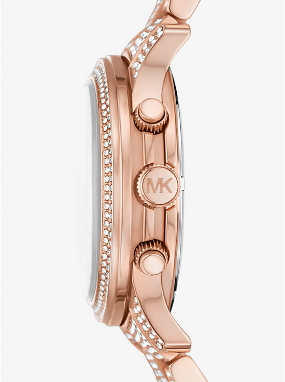 Michael Kors Runway Pavé Rose Gold-Tone Women Watch ROSE GOLD | USATCO1664