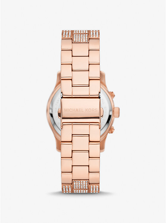 Michael Kors Runway Pavé Rose Gold-Tone Women Watch ROSE GOLD | USATCO1664