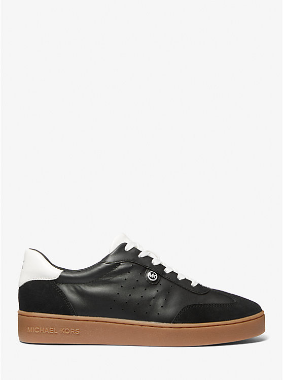 Michael Kors Scotty Leather Women Sneakers BLACK | USAFDR2010