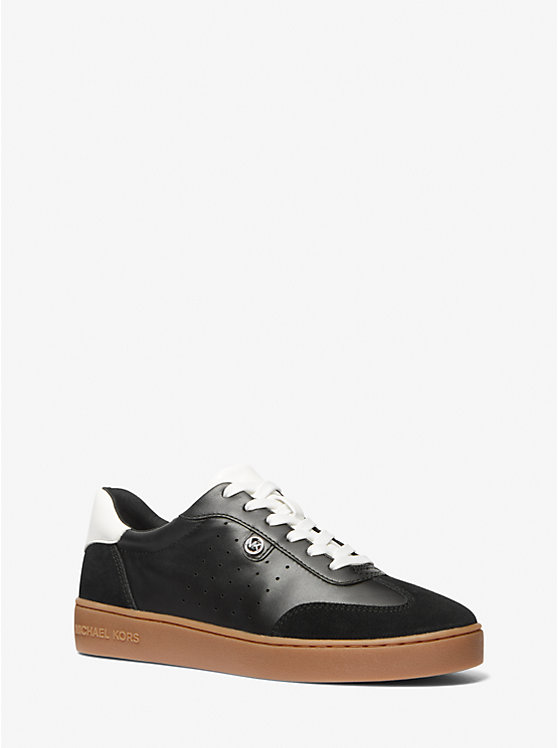 Michael Kors Scotty Leather Women Sneakers BLACK | USAFDR2010