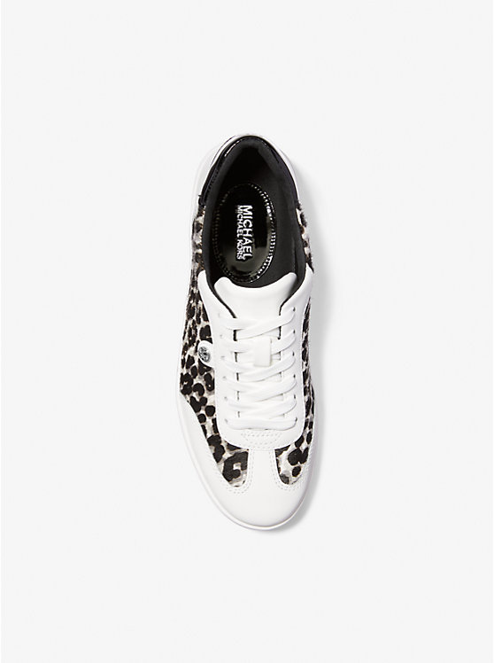 Michael Kors Scotty Leopard Print Calf Hair Women Sneakers BLACK COMBO | USAAHU2013