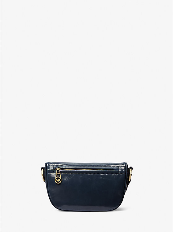 Michael Kors Slater Extra-Small Patent Leather Sling Pack Women Crossbody Bag NAVY | USAILJ1132