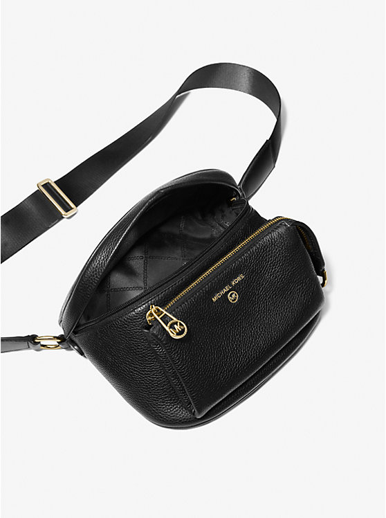 Michael Kors Slater Medium Pebbled Leather Sling Pack Women Crossbody Bag BLACK | USAEBC1137