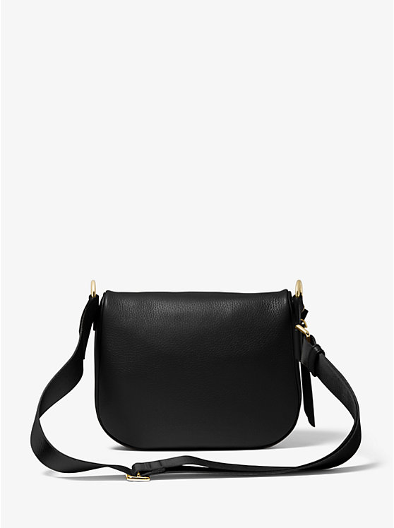 Michael Kors Slater Medium Pebbled Leather Sling Pack Women Crossbody Bag BLACK | USAEBC1137