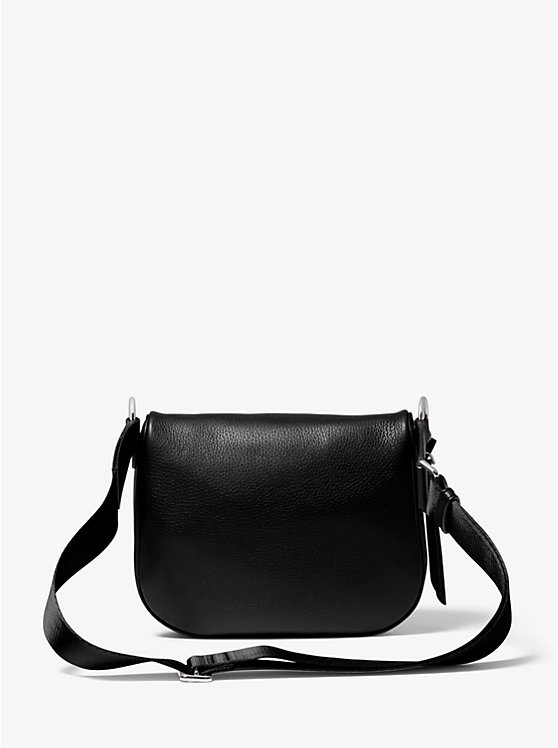 Michael Kors Slater Medium Pebbled Leather Sling Pack Women Crossbody Bag BLACK | USAWNV1138