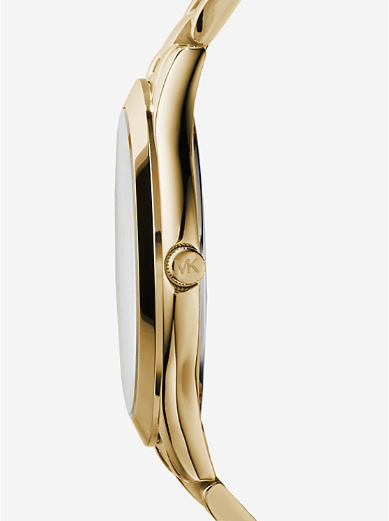 Michael Kors Slim Runway Gold-Tone Stainless Steel Women Watch GOLD | USAGSL1674